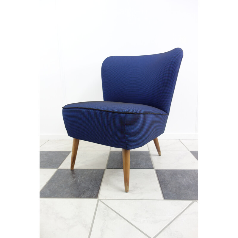 Vintage blue & black cocktail chair - 1950s