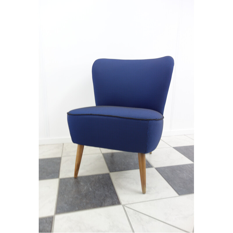 Vintage blue & black cocktail chair - 1950s