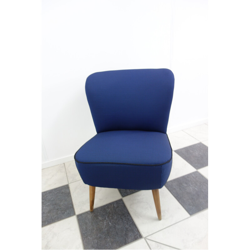 Vintage blue & black cocktail chair - 1950s