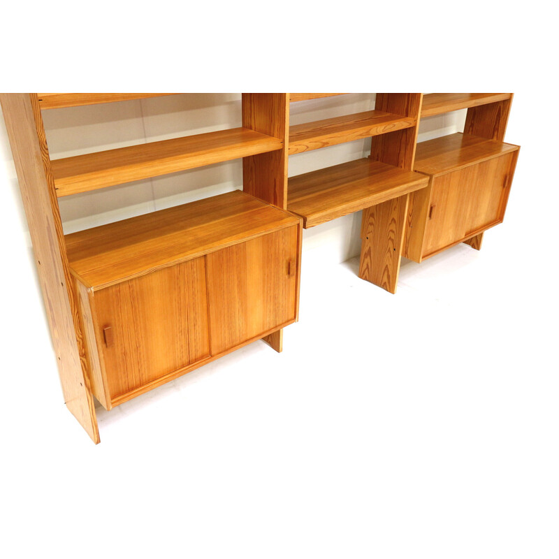 Pine vintage wall unit, 1970s