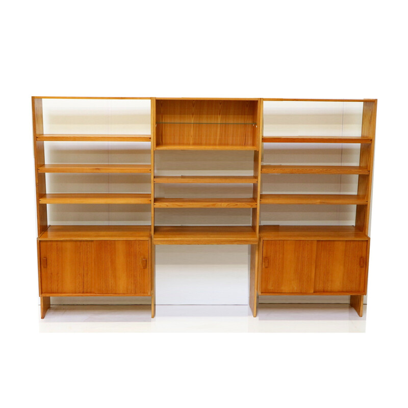 Pine vintage wall unit, 1970s