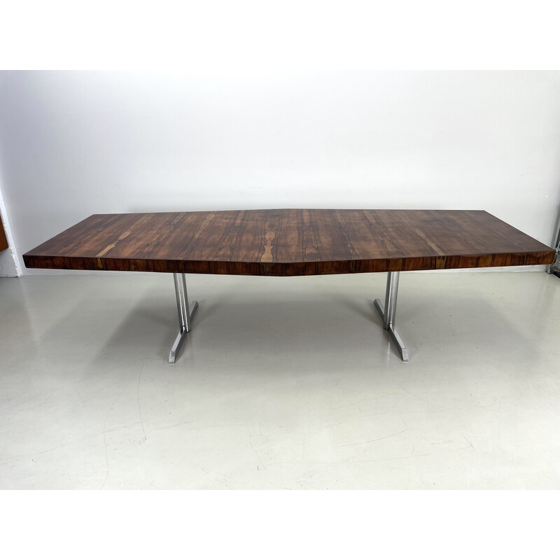 Vintage rosewood conference table, 1970s