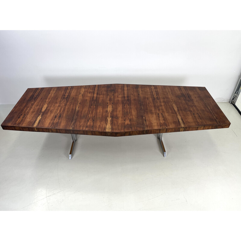 Vintage rosewood conference table, 1970s