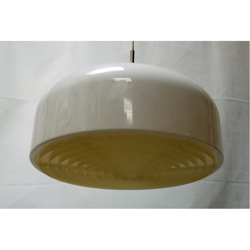 Vintage witte "bumling" hanglamp van Anders Pehrson voor Atelje Lyktan, 1970.