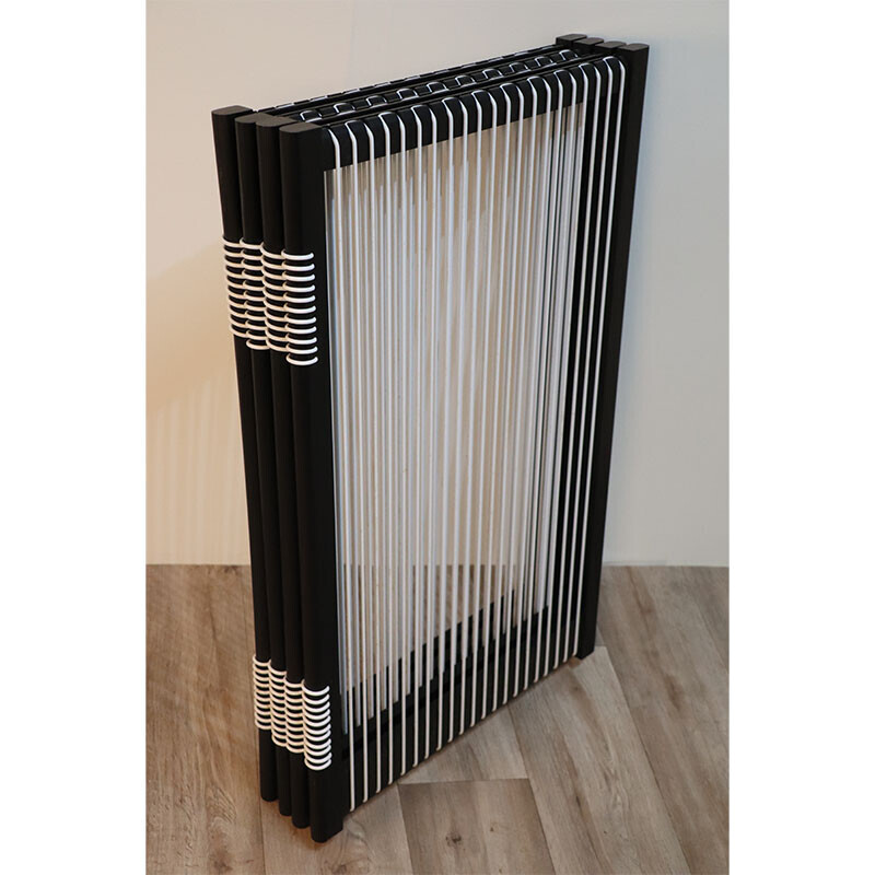 Vintage screen in black lacquered teak by Georges Tigien, 1960s