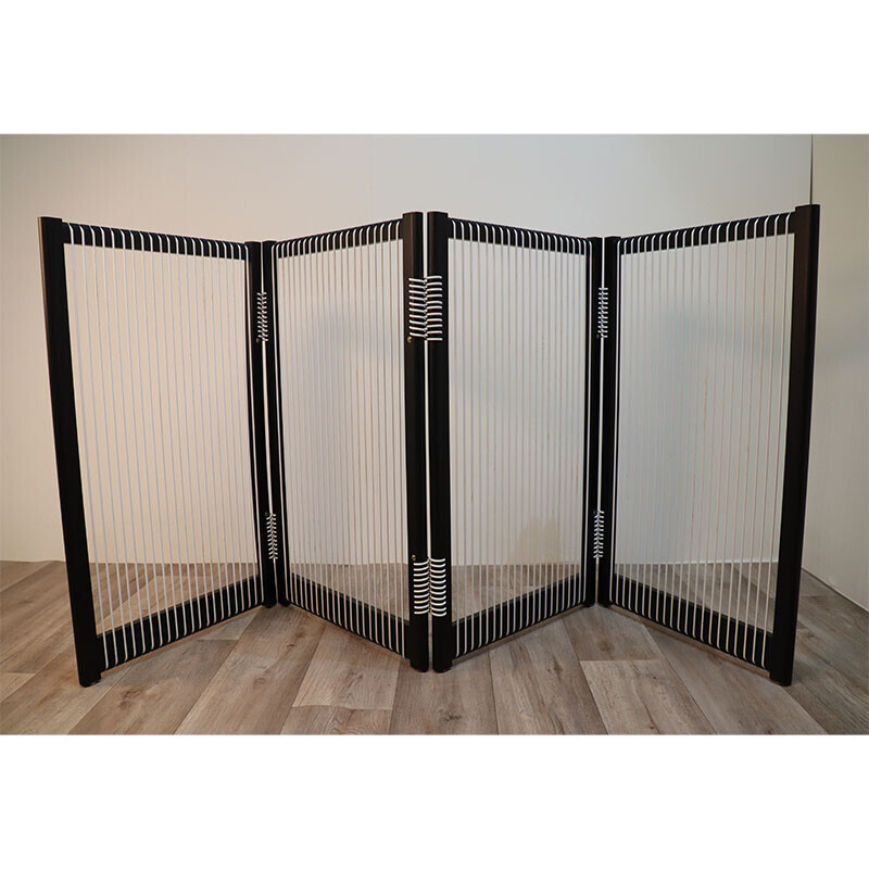 Vintage screen in black lacquered teak by Georges Tigien, 1960s