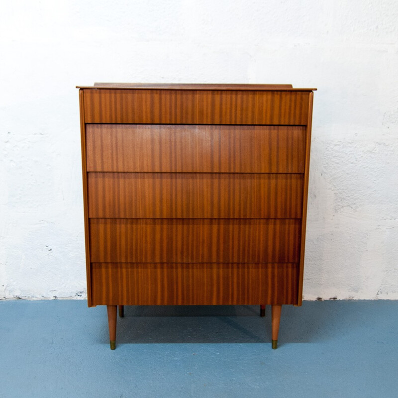 Mid century large chest of drawers with tapered legs - 1960s