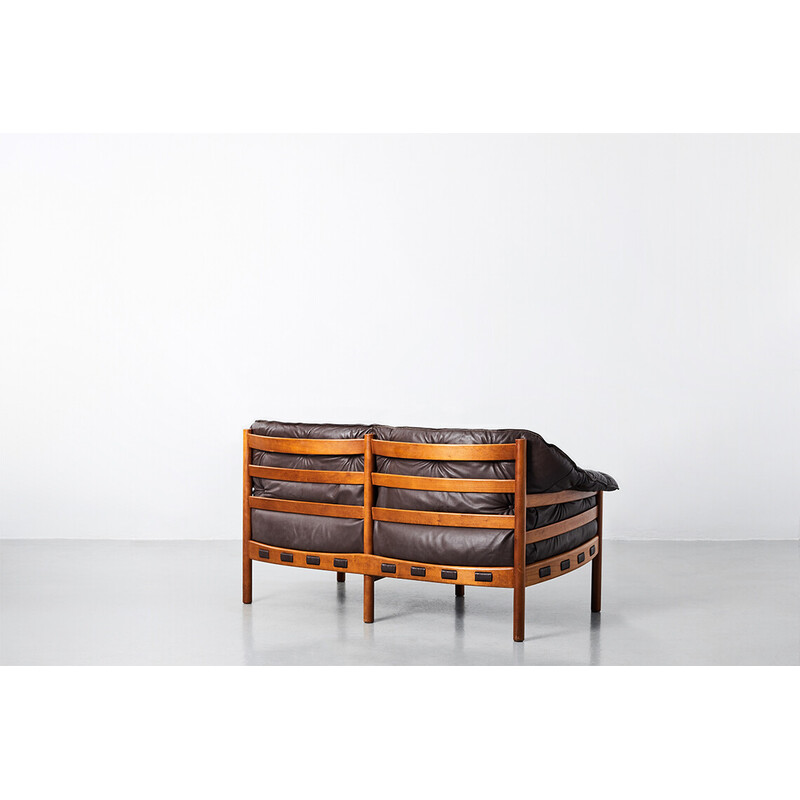 Sofá Vintage em madeira torneada por Sven Ellekaer para Coja, 1968s