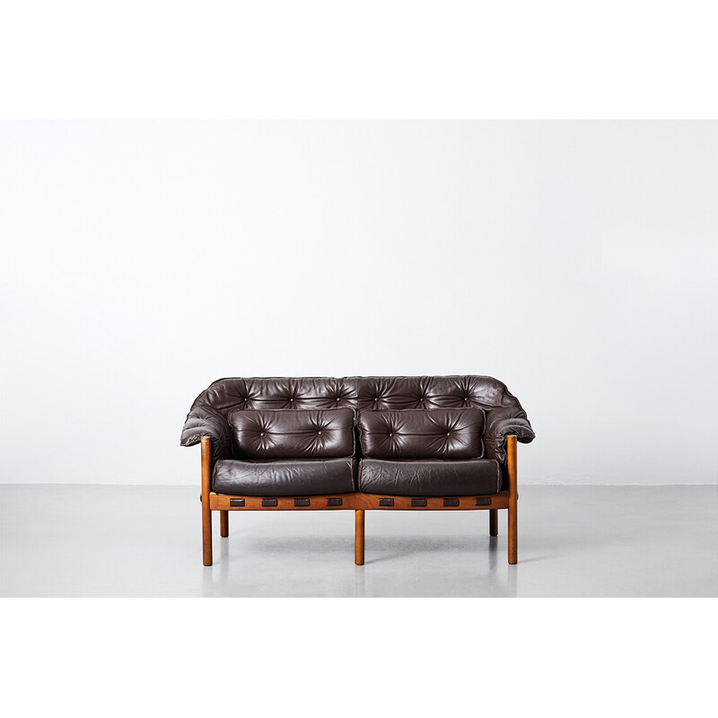 Vintage sofa in turned wood by Sven Ellekaer for Coja, 1968s