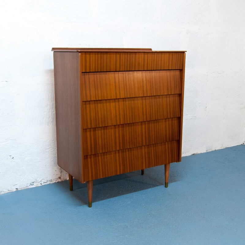 Mid century large chest of drawers with tapered legs - 1960s