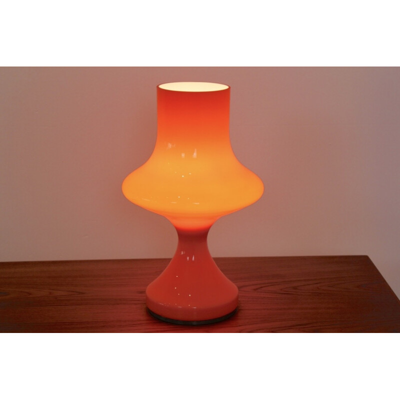 Orange Venini Glass Table Lamp - 1960s