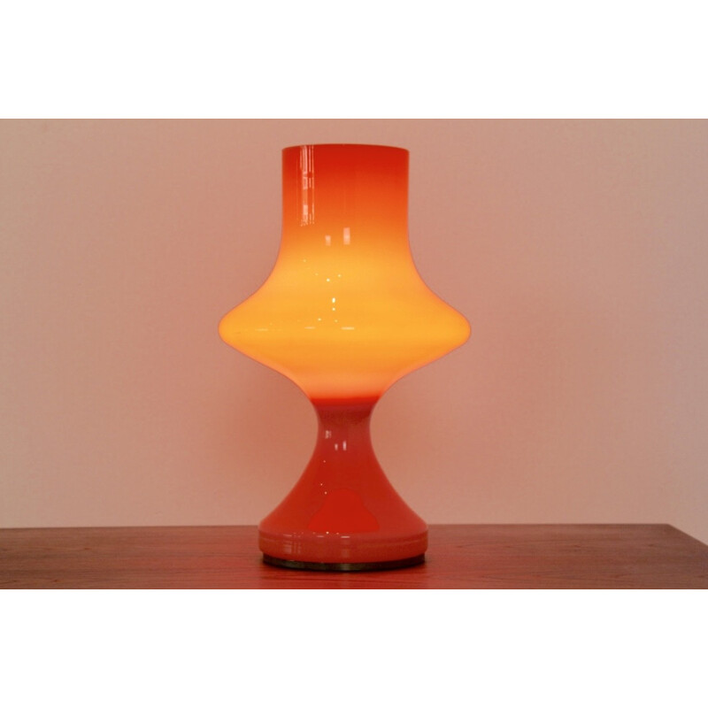 Orange Venini Glass Table Lamp - 1960s