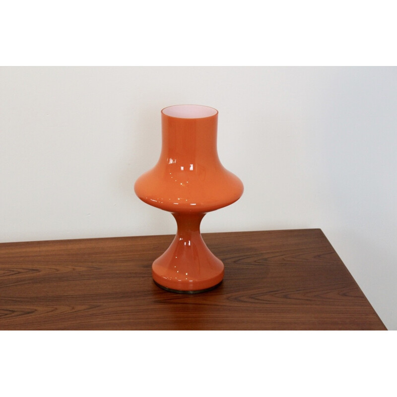 Orange Venini Glass Table Lamp - 1960s