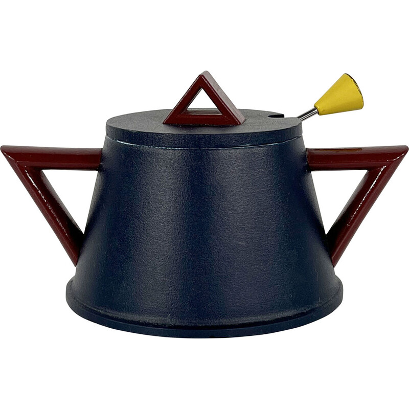 Vintage "Accademia" aluminum sugar bowl by Ettore Sottsass for Lagostina, 1980s