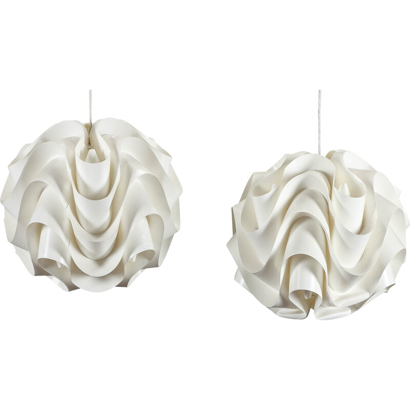 Pair of vintage Sinus pendant lamps by Poul Chistiansen for Klint, Denmark 1960-1969s