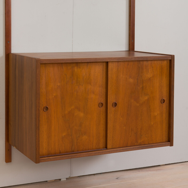 Vintage teak wall unit by Preben Sorensen for Ps System, Denmark 1960s