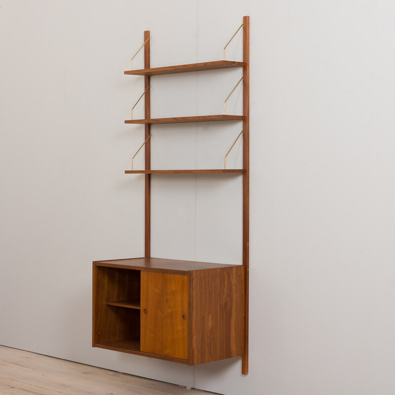 Vintage teak wall unit by Preben Sorensen for Ps System, Denmark 1960s