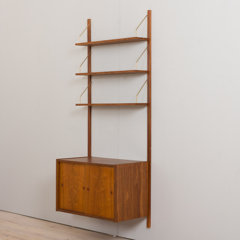 Vintage teak wall unit by Preben Sorensen for Ps System, Denmark 1960s