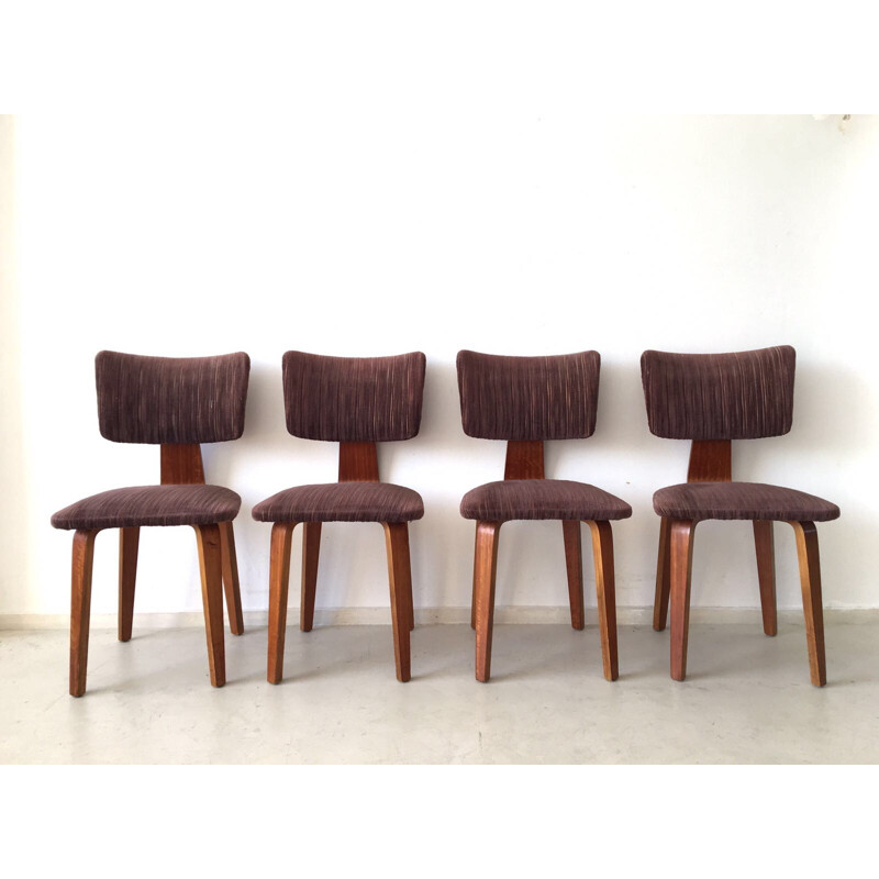 Set of 4 dining Chairs by Cor Alons for den Boer Gouda - 1940s