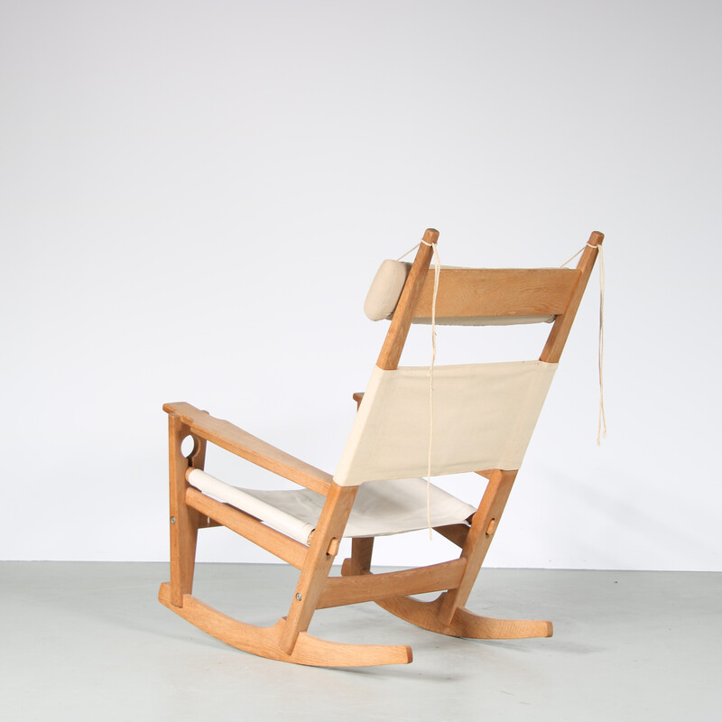 Chaise à bascule vintage "Keyhole" par Hans J. Wegner pour Getama, Danemark 1960