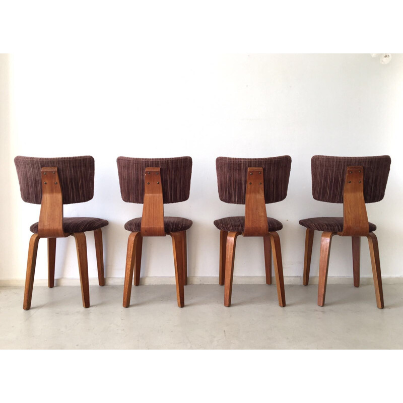 Set of 4 dining Chairs by Cor Alons for den Boer Gouda - 1940s
