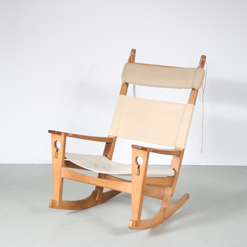 Chaise à bascule vintage "Keyhole" par Hans J. Wegner pour Getama, Danemark 1960