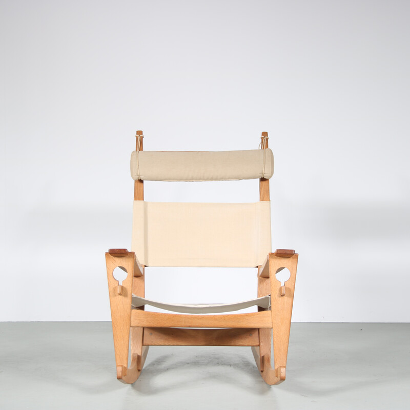 Vintage "Keyhole" rocking chair by Hans J. Wegner for Getama, Denmark 1960s