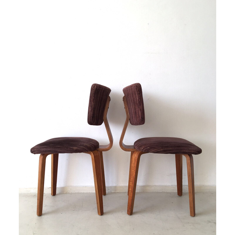 Set of 4 dining Chairs by Cor Alons for den Boer Gouda - 1940s