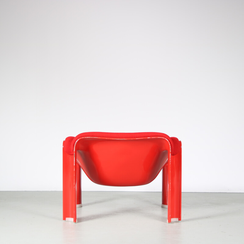 Cadeira de plástico vermelha Vintage de Pierre Paulin para Artifort, Holanda 1970s