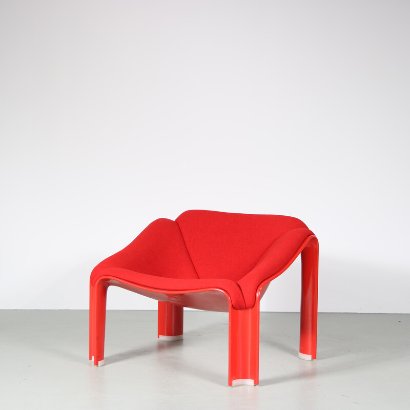 Vintage red plastic lounge chair by Pierre Paulin for Artifort, Netherlands 1970s