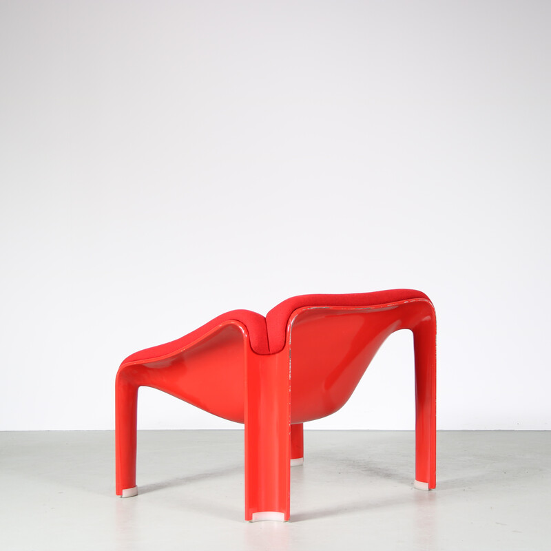 Fauteuil lounge vintage en plastique rouge par Pierre Paulin pour Artifort, Pays-Bas 1970