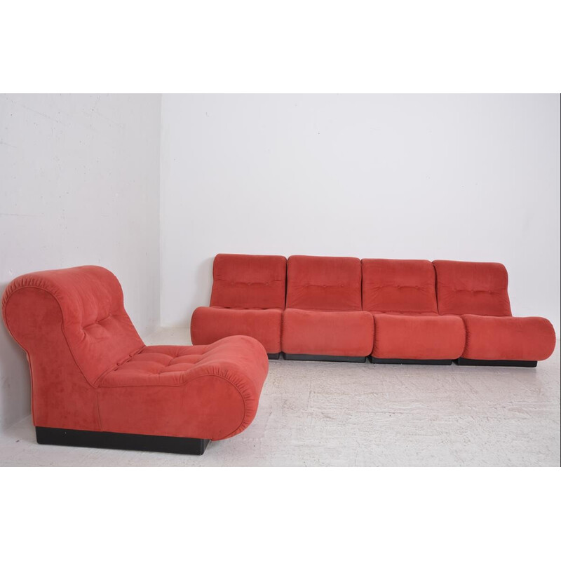 Set of 5 vintage modular armchairs, 1970s