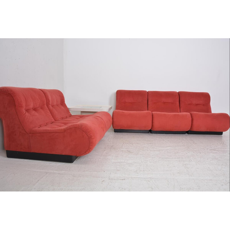 Conjunto de 5 sillones modulares vintage, 1970