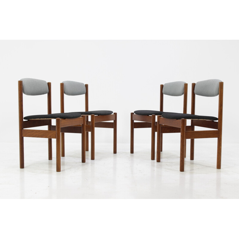 Set of four danish oak dining chairs - 1960s