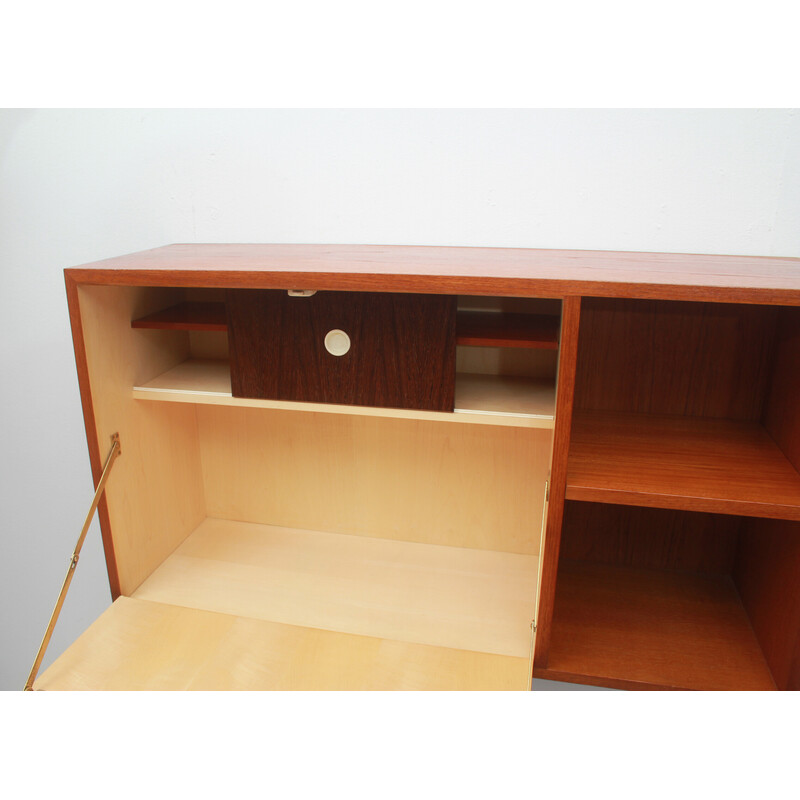 Vintage floating wall secretary in teak, 1960s