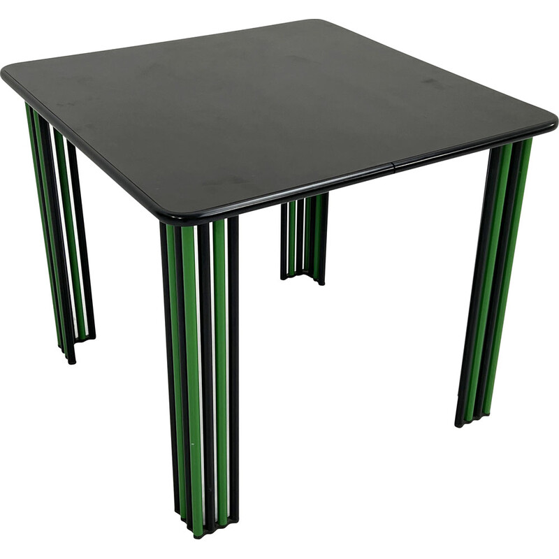 Vintage black and green dining table, 1980s