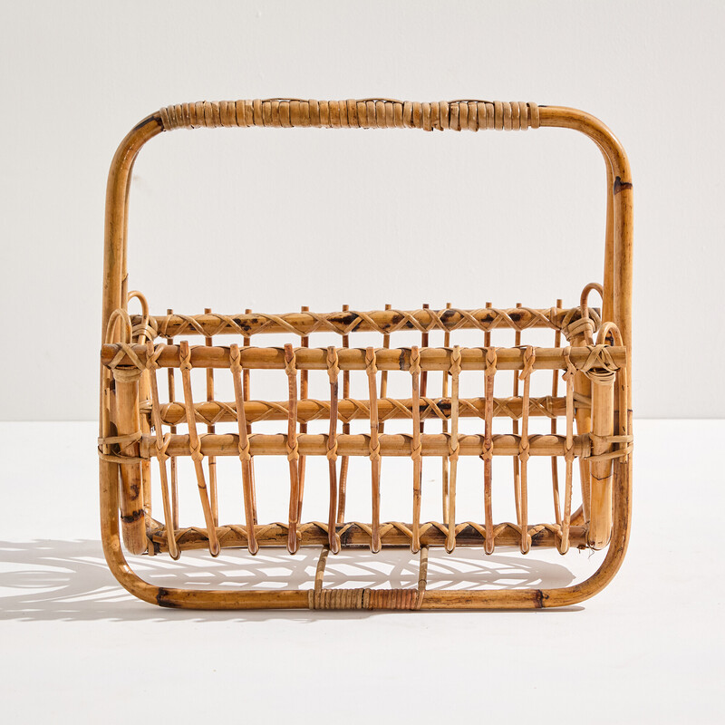 Vintage bamboo magazine rack