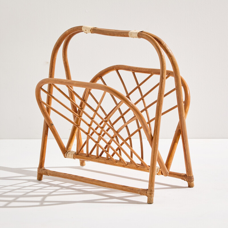 Vintage bamboo magazine rack