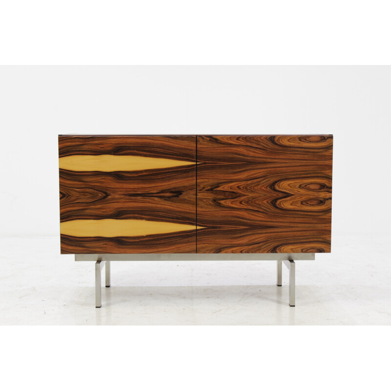 Rosewood sideboard with inox-steel base - 1960s