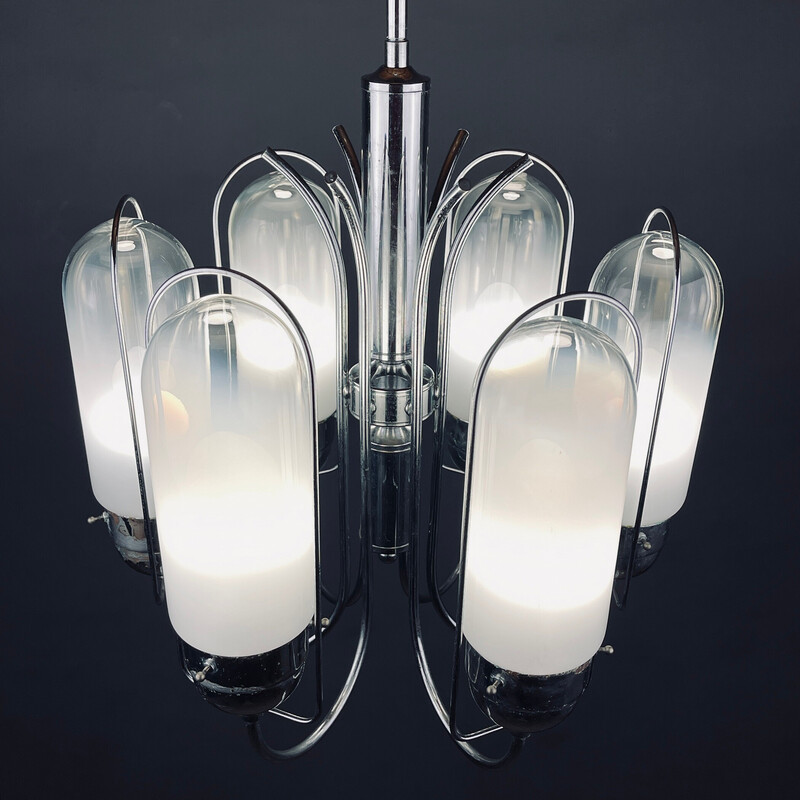 Vintage Murano glass chandelier by Carlo Nason for Mazzega, Italy 1960s