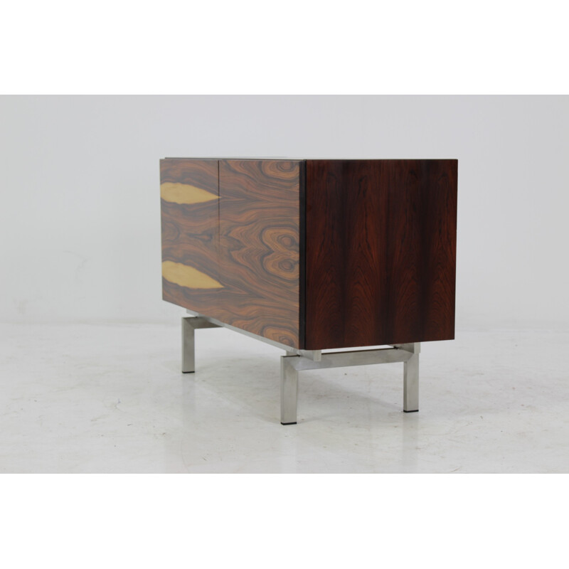 Rosewood sideboard with inox-steel base - 1960s