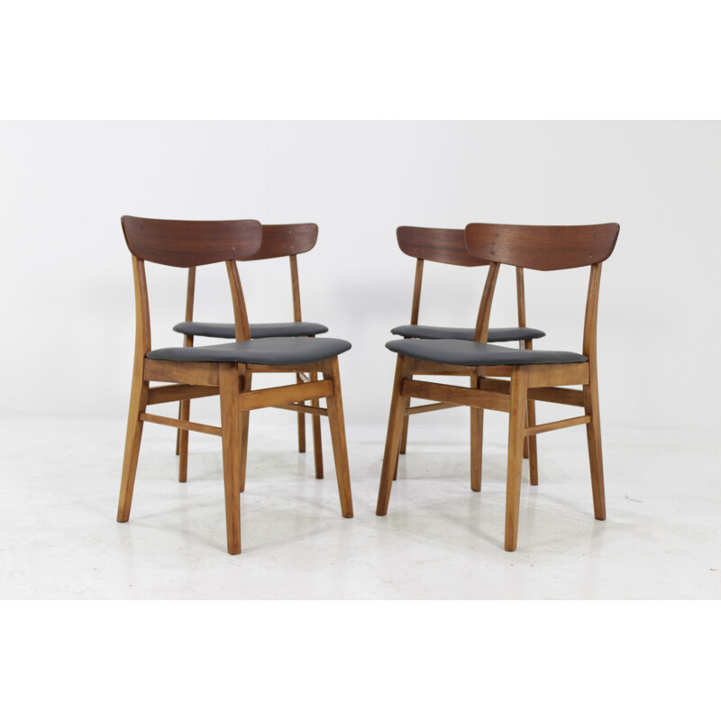 Set of four Danish teak dining chairs - 1960s