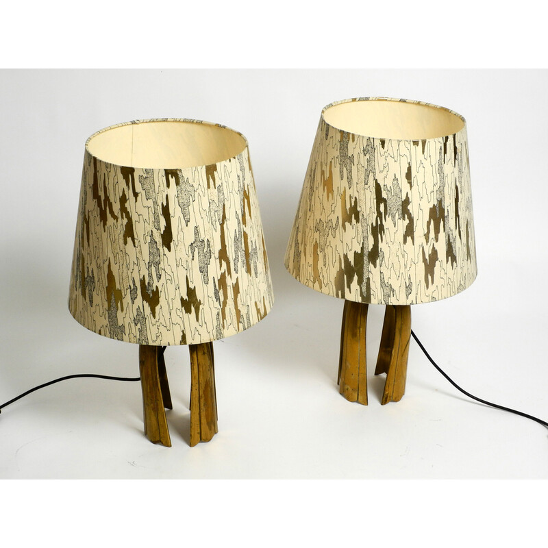 Pair of vintage brass table lamps