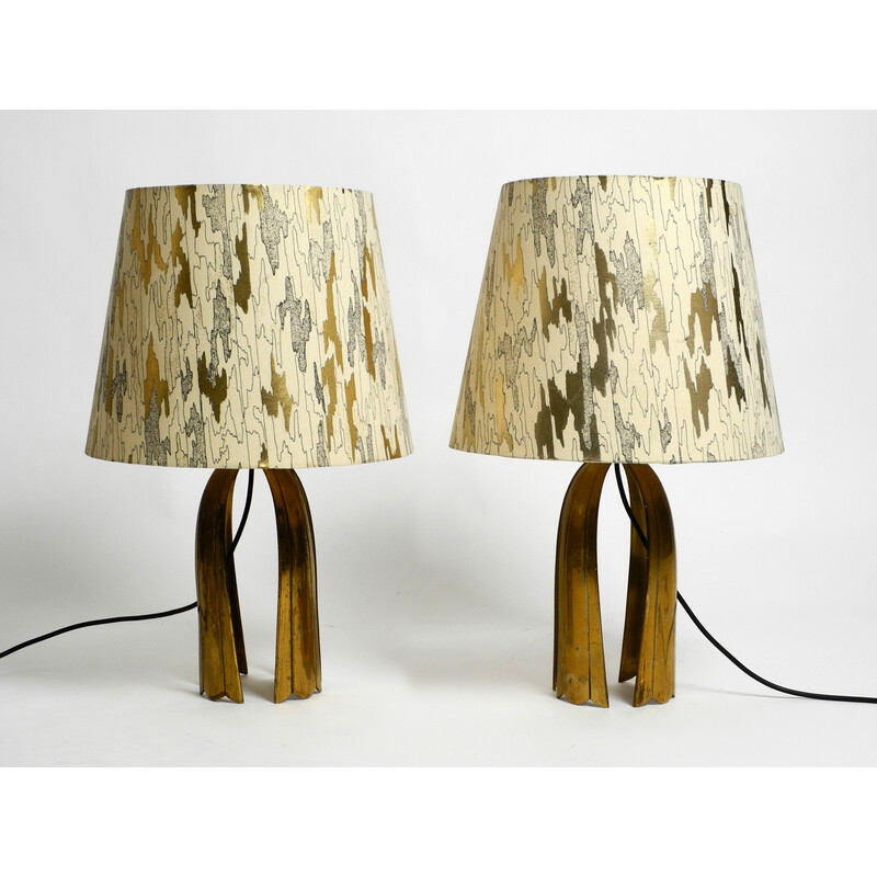 Paire de lampes de table vintage en laiton