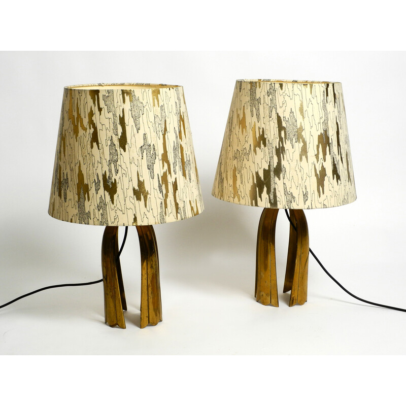 Paire de lampes de table vintage en laiton