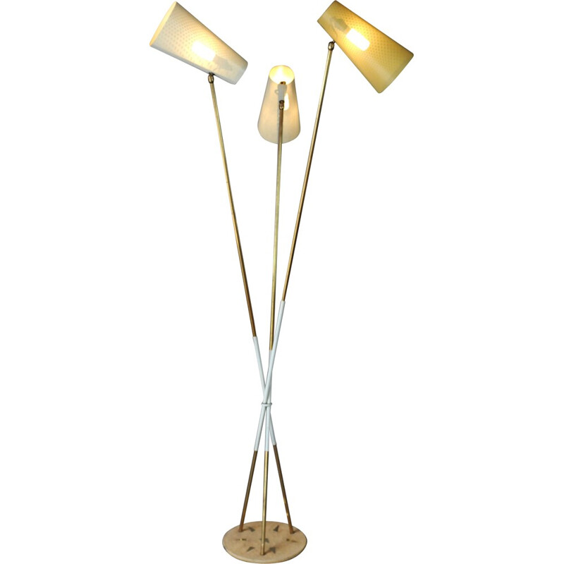 Floor lamp with 3 reflectors by Maison Arlus - 1950s