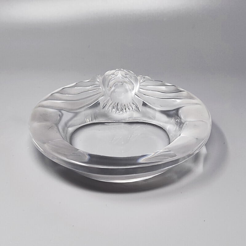 Cendrier vintage en cristal par Lalique, France 1970