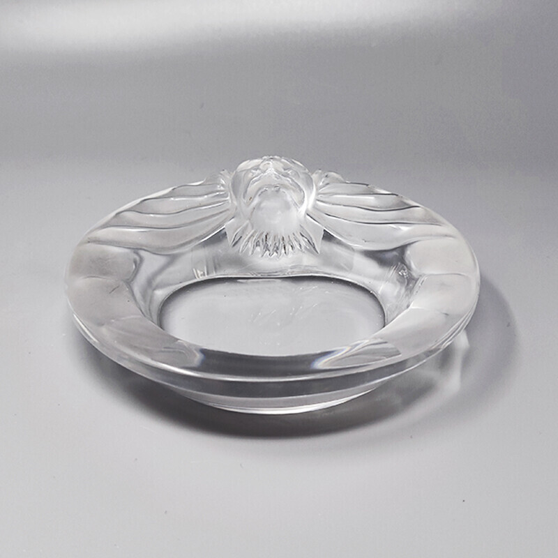 Vintage crystal ashtray by Lalique, France 1970s