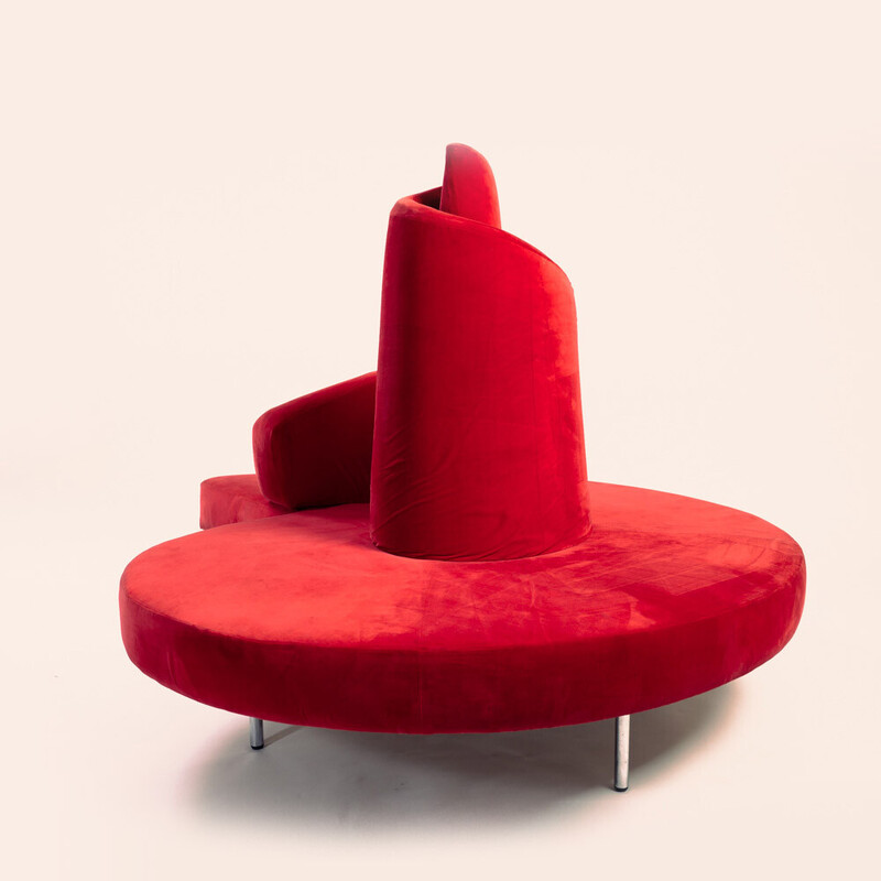 Rotes Tatlin-Sofa von Mario Cananzi und Roberto Semprini für Edra, 1980er Jahre