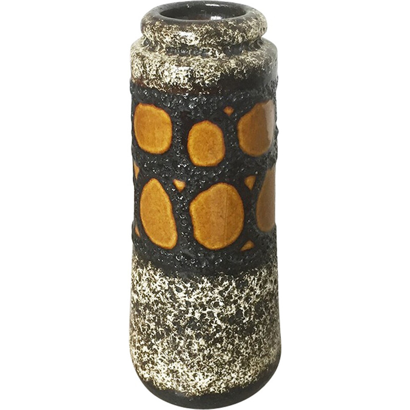 Vase allemand gris en céramique vintage Fat Lava Scheurich - 1970